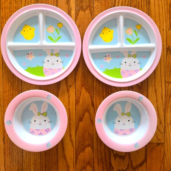Other - (2) Matching Kid's Easter Plate & Bowl Sets